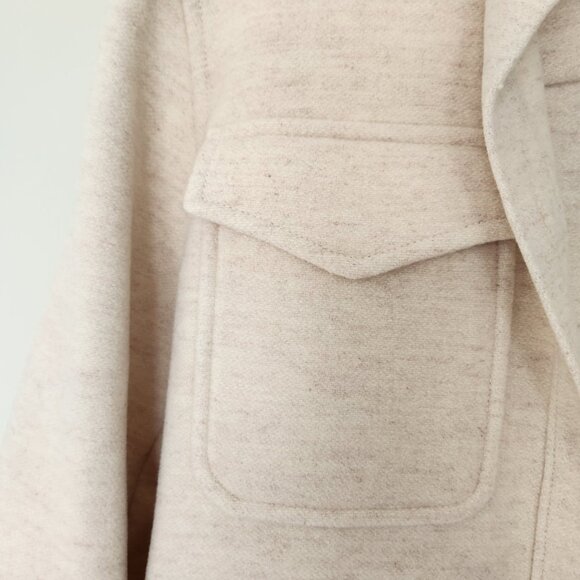 & Other Stories Wool Blend Cream Oversized Coat Jacket Overshirt Shacket Size 8 - Picture 5 of 12